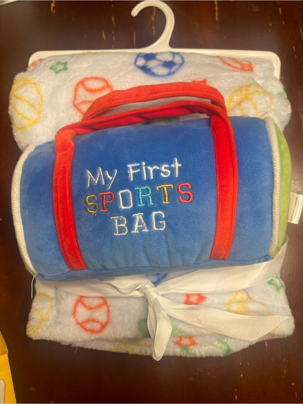 Plush Kids Sports Bag Toy - Blue and Red